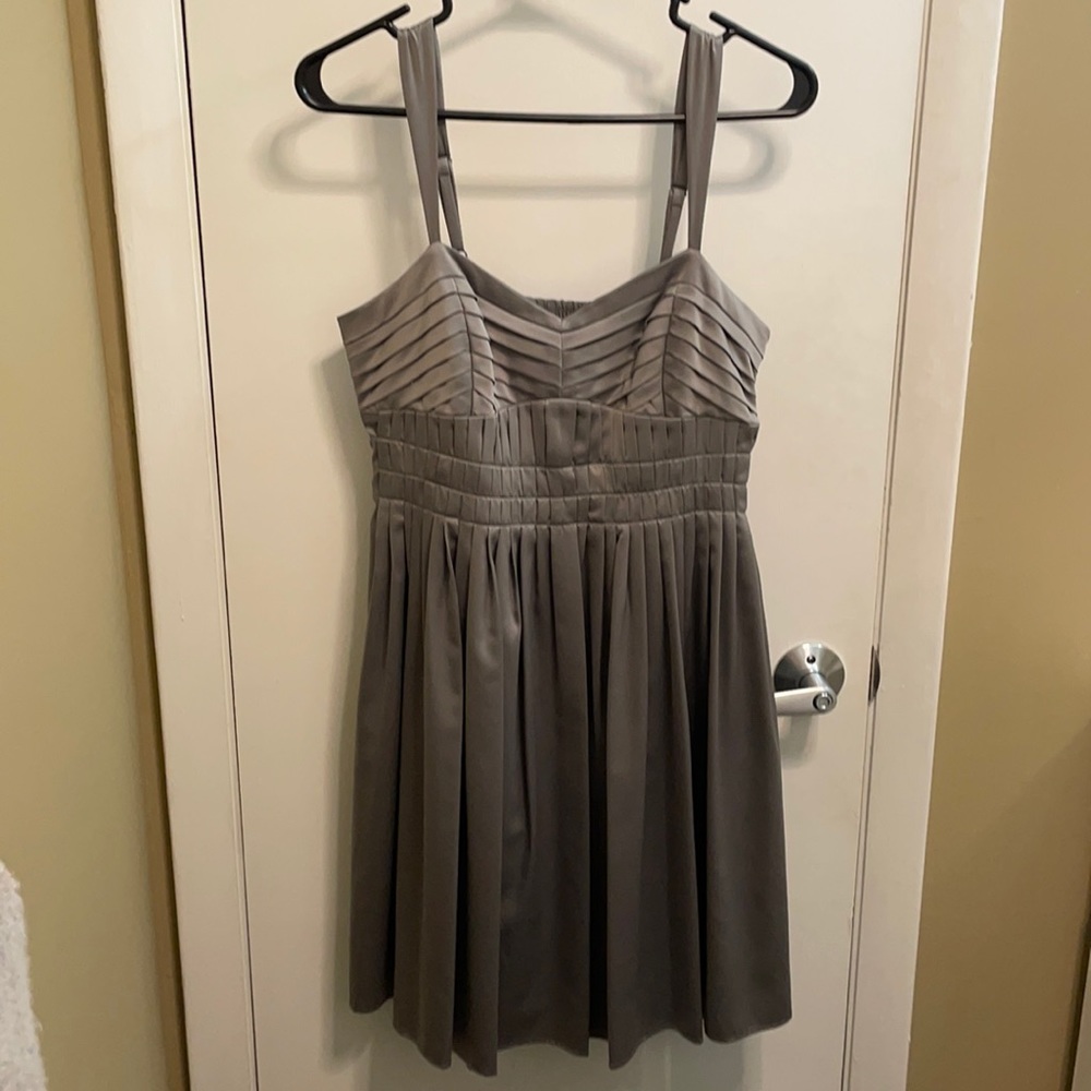 BCBGeneration Silver/Gray Silky Cocktail Dress